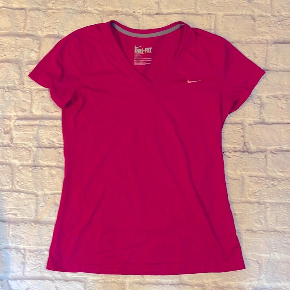 Pink Nike Dri-Fit V-Neck Tee, size M